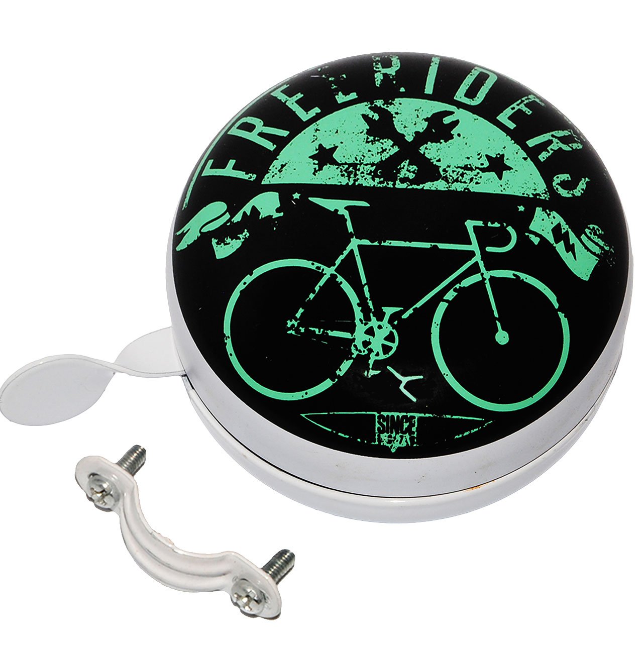 alles-meine.de GmbH große XL - Metall Fahrradklingel - Vintage/Retro Look - Freeriders - Ding Dong - Fahrradglocke/Klingel für das Fahrrad