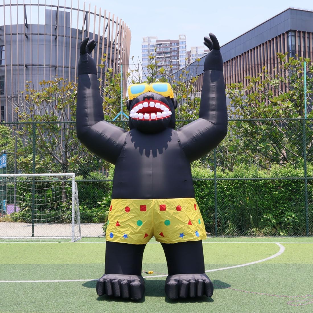 Giant Inflatable Gorilla Inflatable Animals Cartoon Model with Blower for Park, Yard, Party, Zoo Theme Decor (Blue, 13FT high)