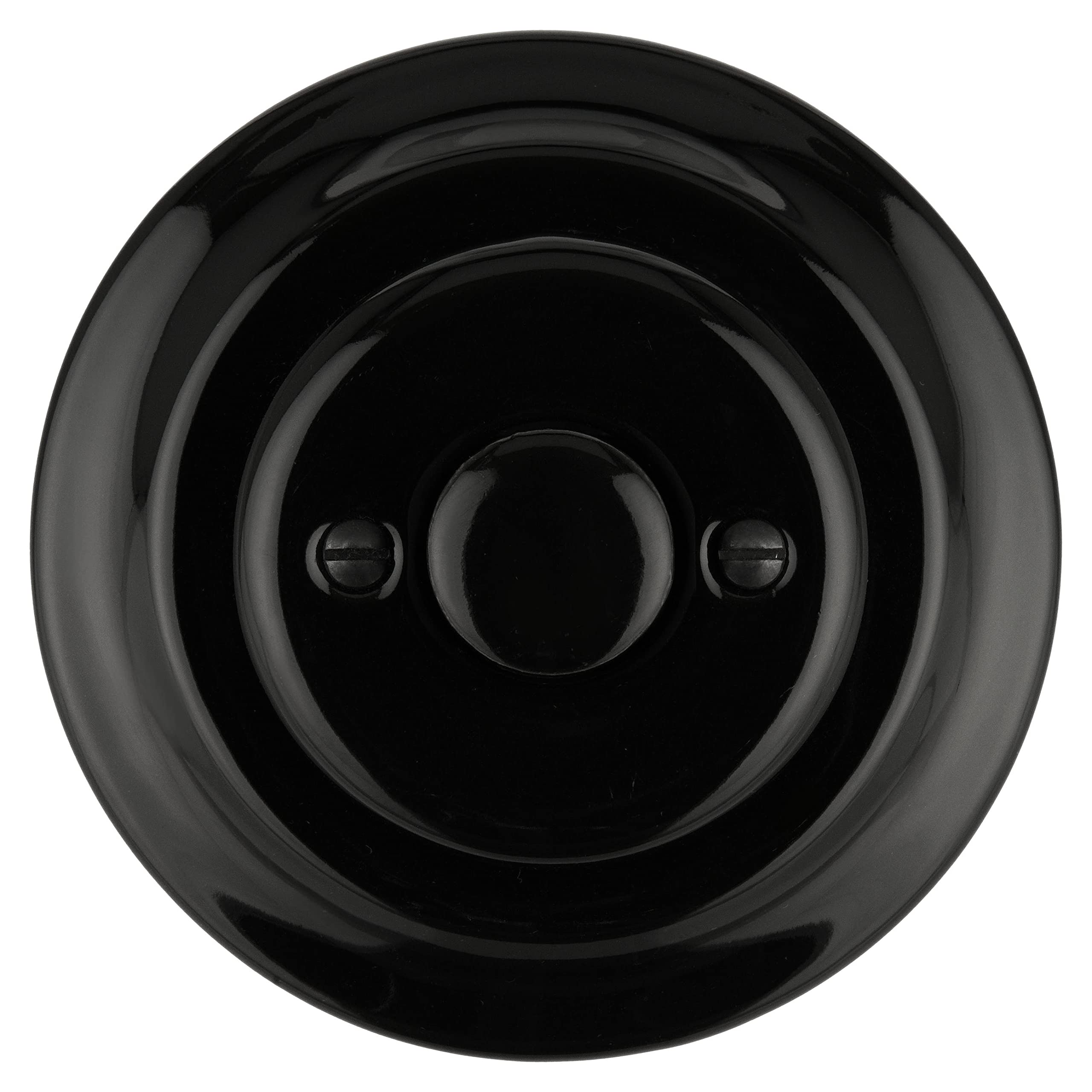 Unterputz Porzellan Retro LED Drehdimmer, Druckschalter, All-in-One, Serie PR1 schwarz