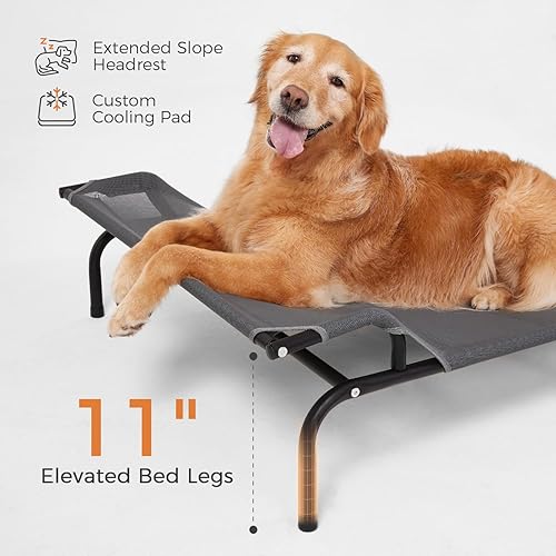 Miniatura 2 de Sweetnight Cama elevada para perros con reposacabezas para perros grandes  Catre elevado impermeable para exteriores - Marco de acero resistente de