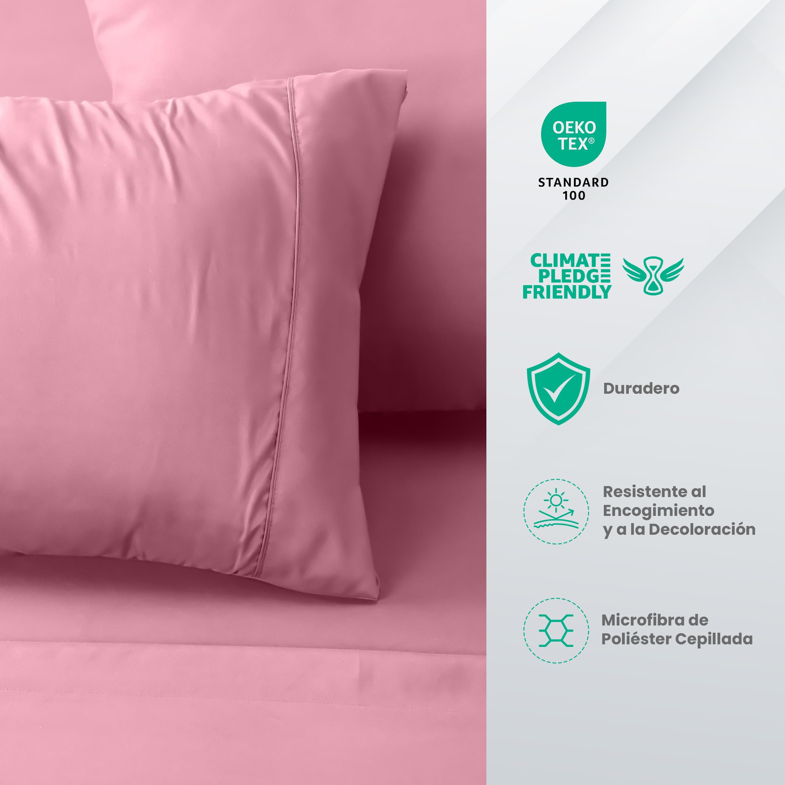 Utopia Bedding Juego de Sabanas 4 Piezas 135x190 - Poliéster Microfibra Cepillada - Oeko-Tex Certificado - Sábana Bajera, Sábana Plana y 2 Fundas de Almohada 50x75 (Cama 135, Gris) — view 118