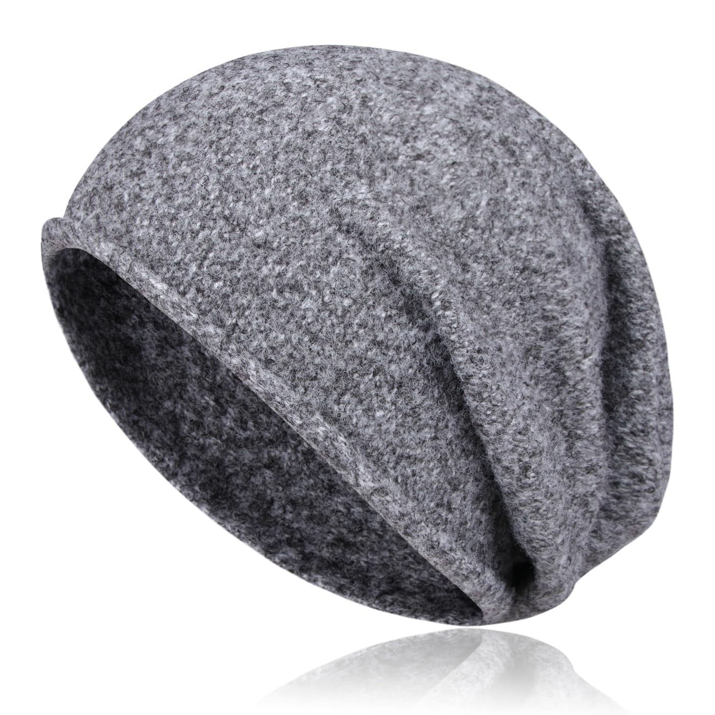BCHRTOIP Ladies Cashmere Slouchy Knit Beanie Hat for Women Soft Warm Winter Hat Knitted Slouchy Skull Beanies Grey