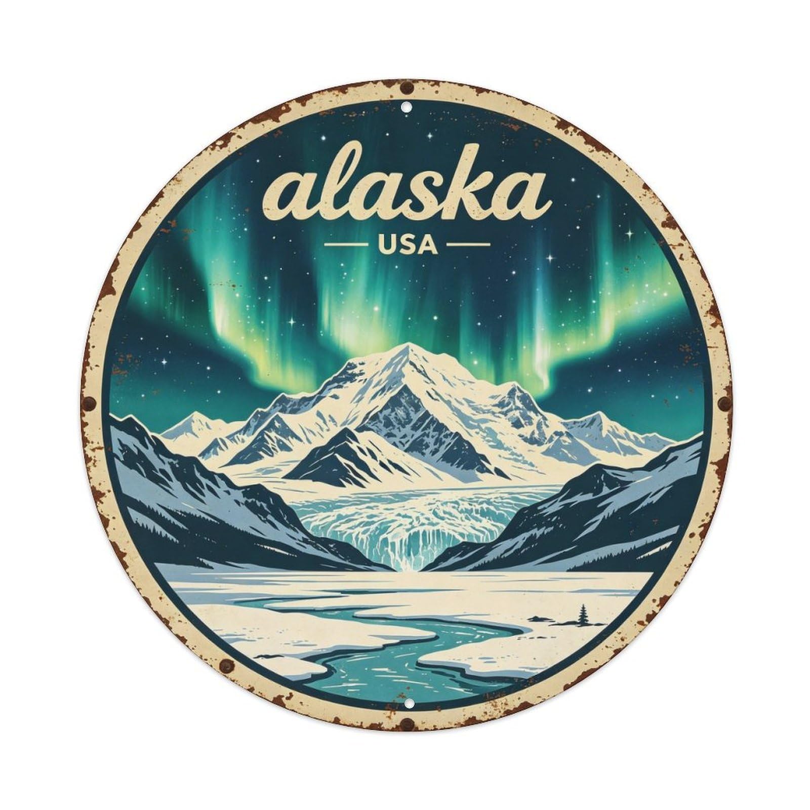 Alaska_vintage Metal Tin Sign Plaque