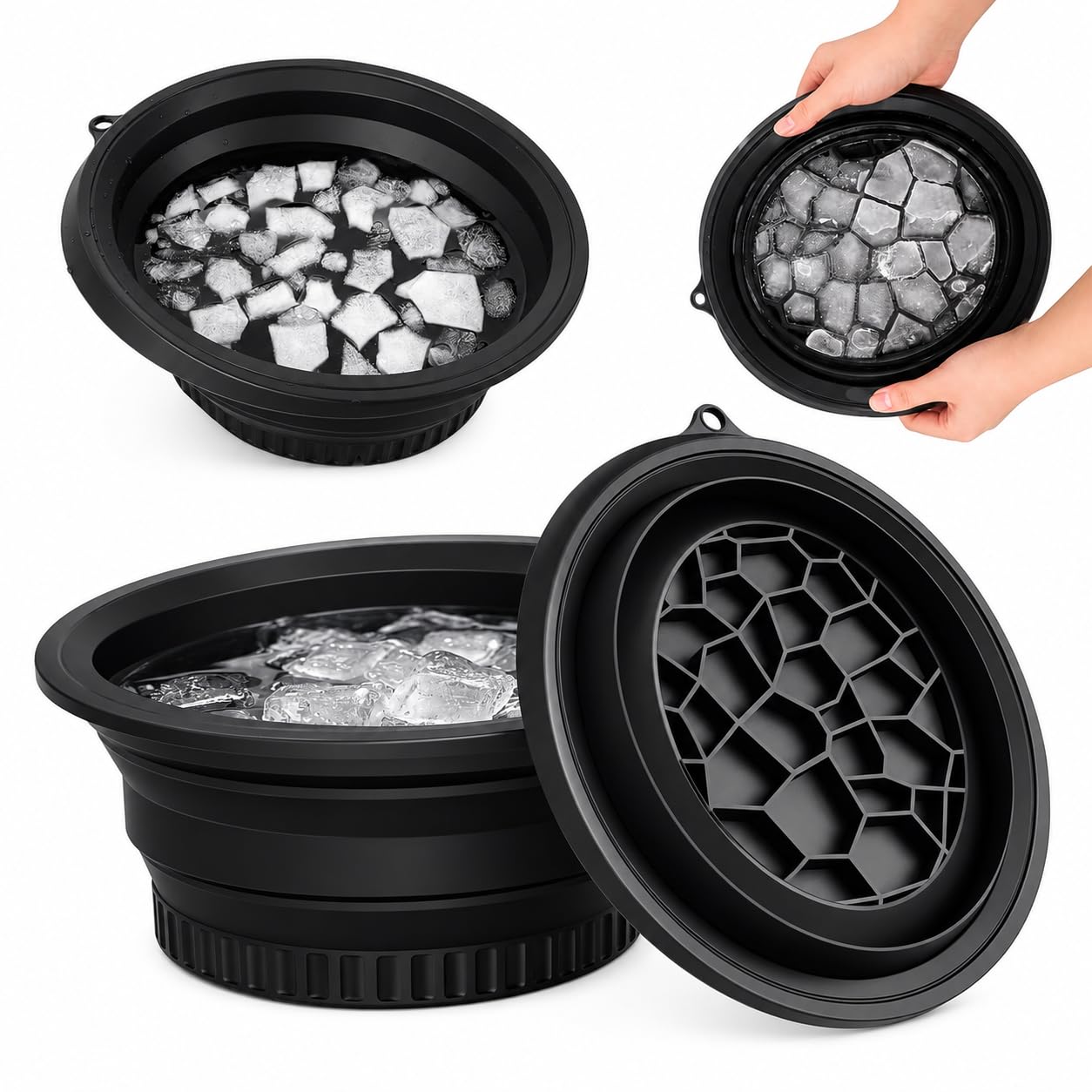 Silicone Face Bowl with Built-In Ice Tray | Collapsible Ice Bath Tub for Facial Plunge | Ice Water Facial at Home | Easy Clean & Storage-image-35