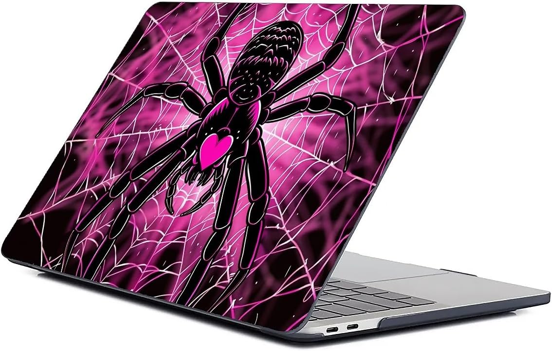 Computer Case for MacBook Air 15 Inch Pink Spider Web Colorful Pattern Black Release 2023 Model A2941 Hard Shell Case Compatible with MacBook Air 15 Inch image 3