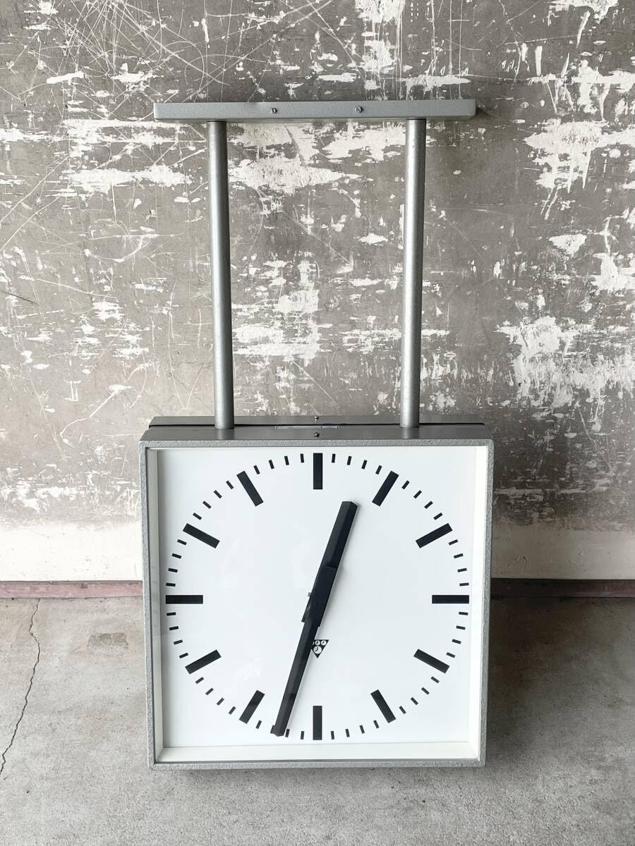 PRAGOTRON 44×44cm パラゴトロン ヴィンテージ 両面 時計