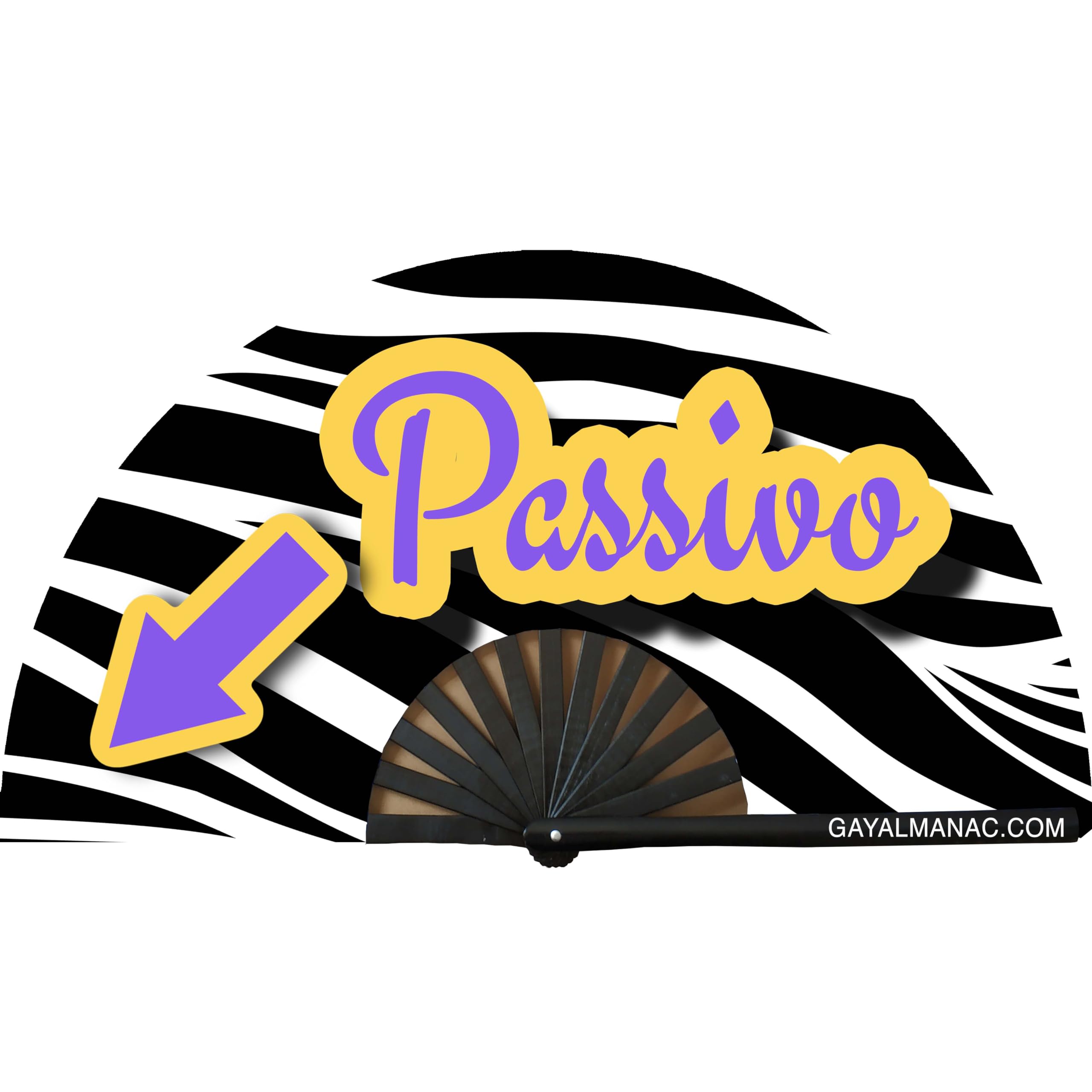 Grand ventilateur pliable Gay Pride en bambou réactif UV 33 cm Passivo