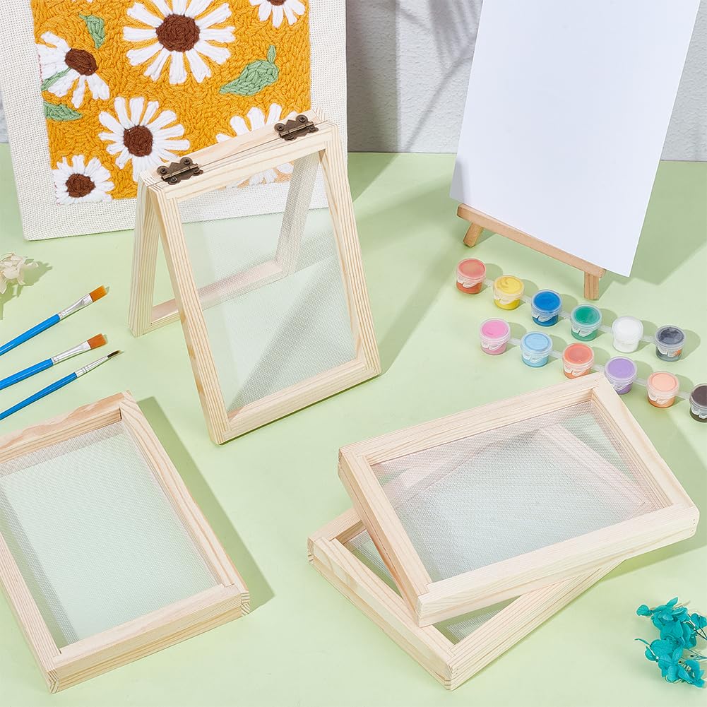 UNICRAFTALE 12 STK Holz Schöpfrahmen 12.5x18cm Papierherstellung Form Rahmen Sieb Für Schulprojekte Basteln Mit Pressblumen Handwerk DIY Kreatives Papierschöpfen