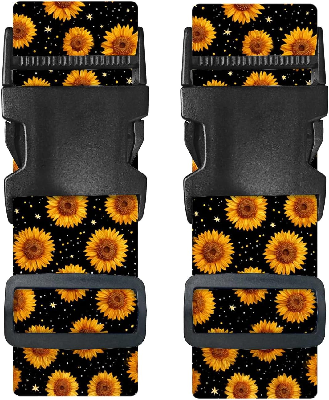 Nuxovilar Luggage Straps of 2 Set with Bright Sunflower Pattern, Durable Material 1.96 * 70.86 Inches for Suitcases, Travel Essentials for 22-28 Inch Luggage, Great for Summer Trips, Getaways