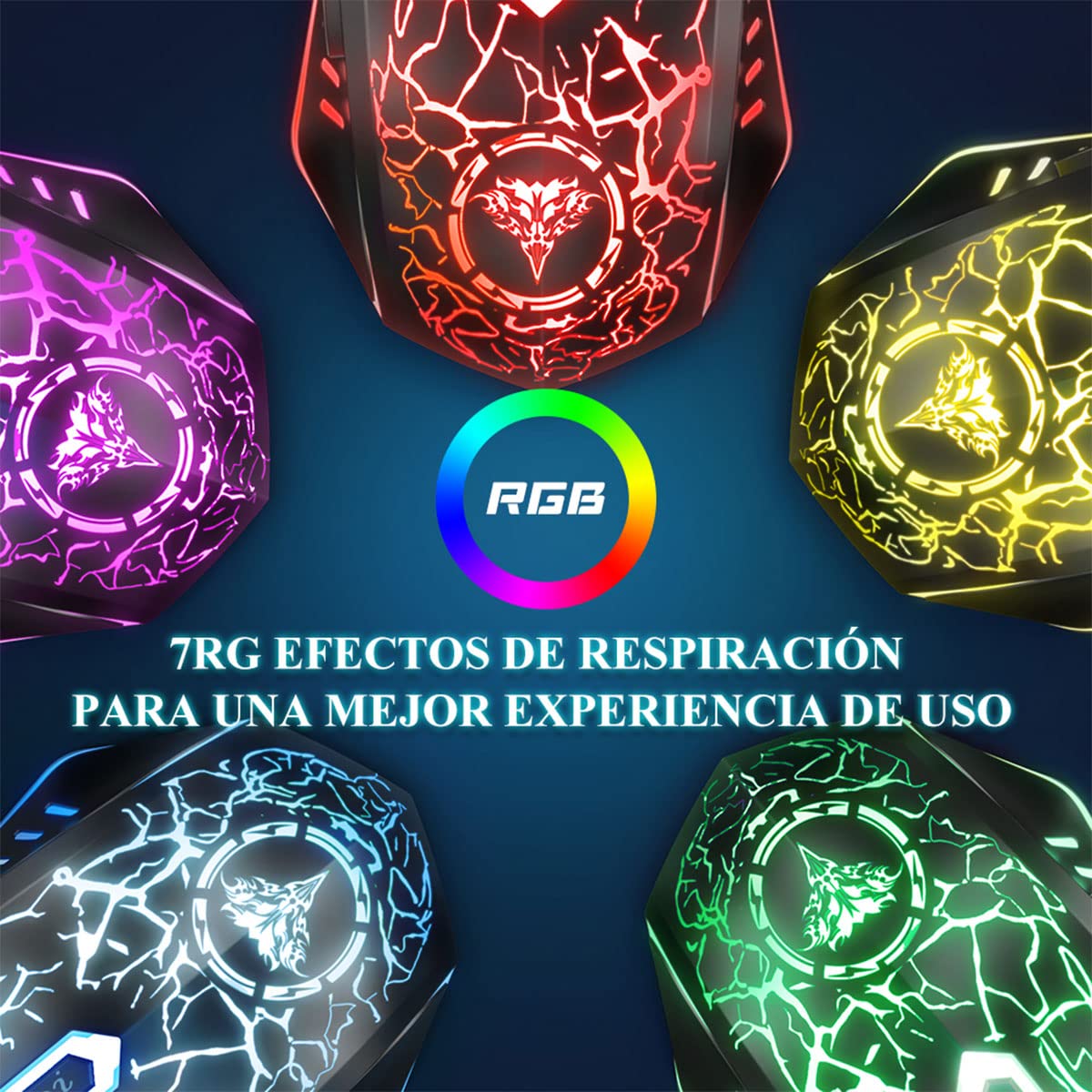 Bengoo Raton Gaming con Cable, 4 dpi Ajustables hasta 3600,Gaming Mouse Óptico, 6 Botones Programables, 7 Modos de Iluminación RGB Personalizable, Ratones USB para PC, Laptop, MacBook-Negro