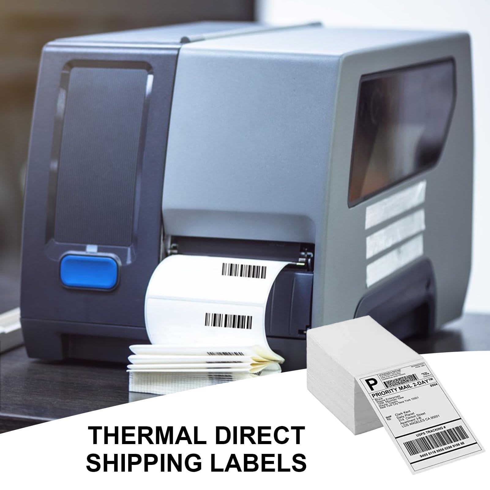 Lot de 500 étiquettes thermiques perforées pliées - Adhésif puissant pour