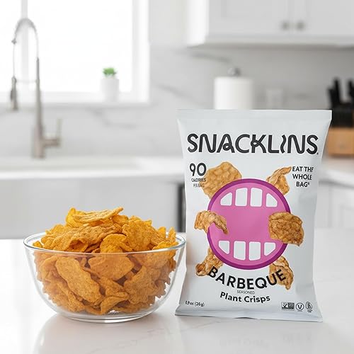 Miniatura 5 de SNACKLINS Barbacoa de patatas fritas a base de plantas, sin gluten, sin granos, 100% kosher, bocadillos saludables veganos, bocadillos crujientes
