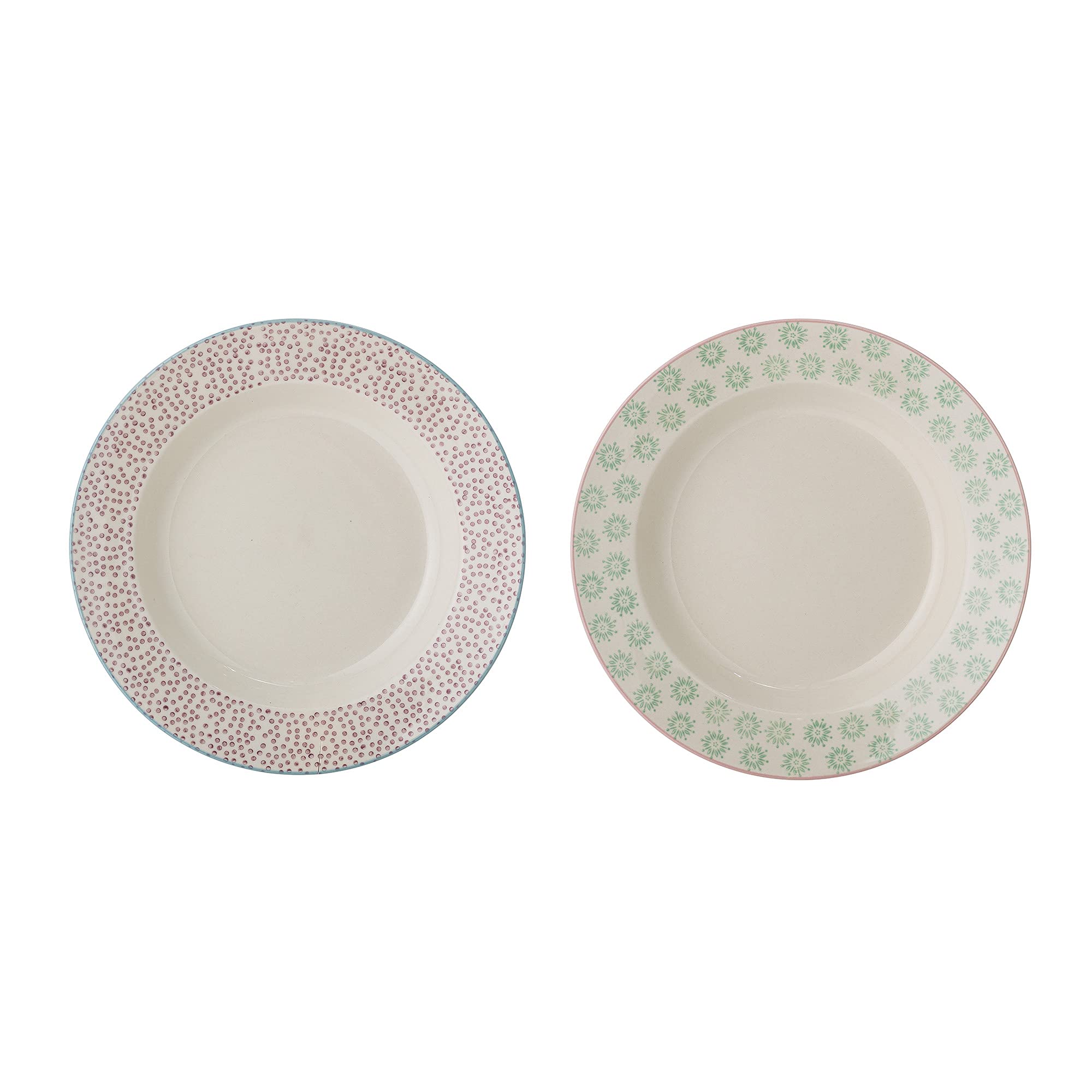 Bloomingville Set di 2 piatti Patrizia in ceramica, colore: Verde