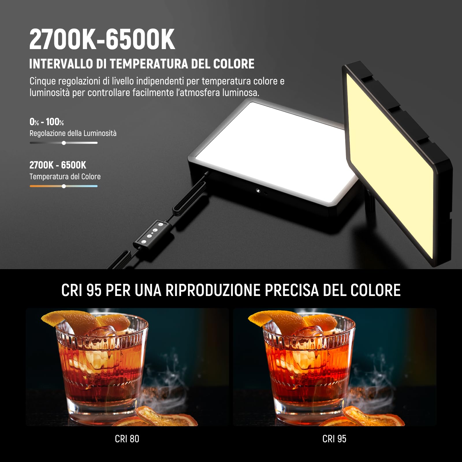 NEEWER BASICS Kit di 2 Luci a Pannello LED per Video, Luce Studio Dimmerabile Bicolore 2700-6500K con 2 Stativi da 59'' e 2 Portatelefono, 850lux per Fotografia Filming Registrazione Streaming, BP300