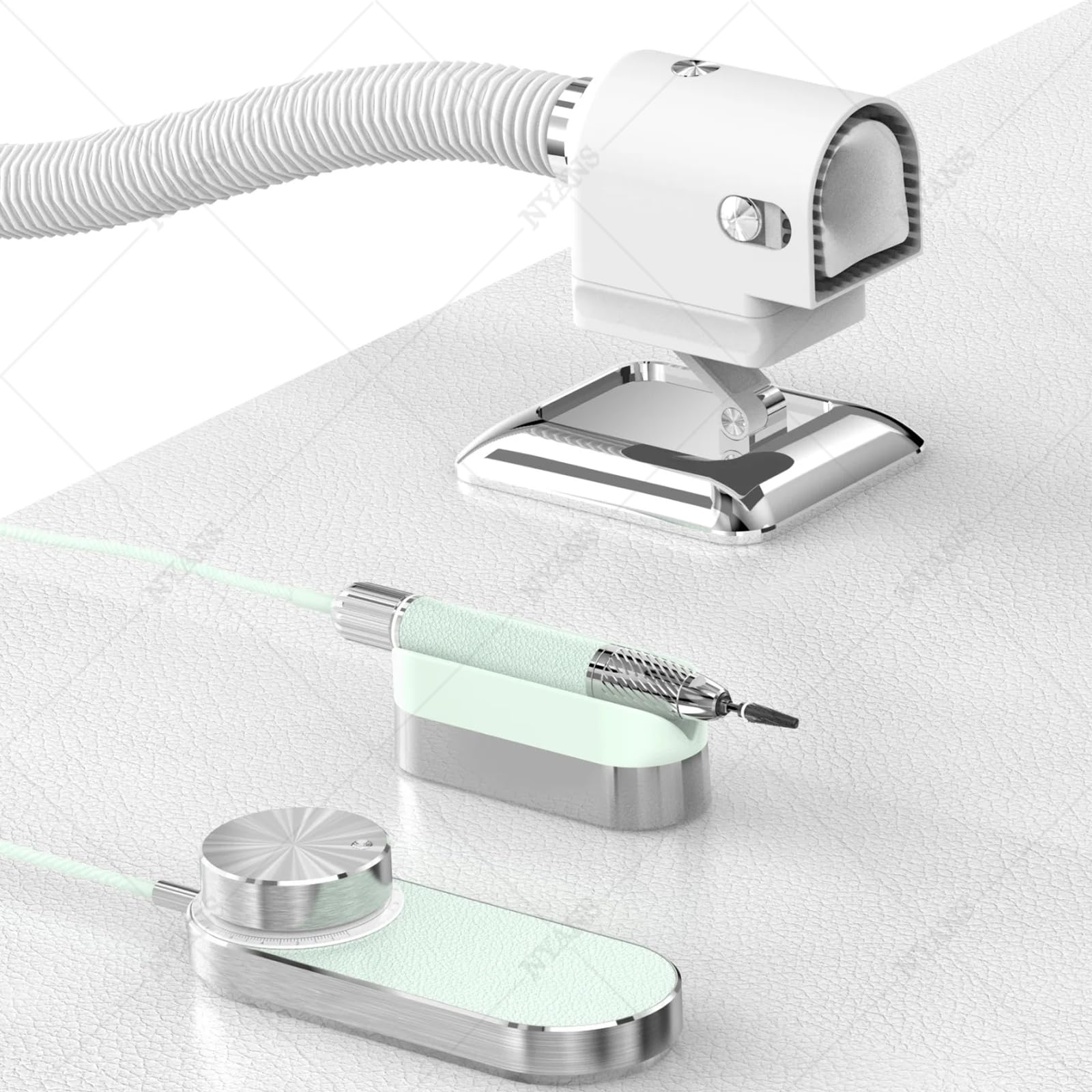 NYANS Set Aspirapolvere e Lima per Unghie, 1000-30000 Giri/Min, Batteria da 1600 mAh, velocità Regolabile, Aspiratore per Polvere, Silenzioso Pink