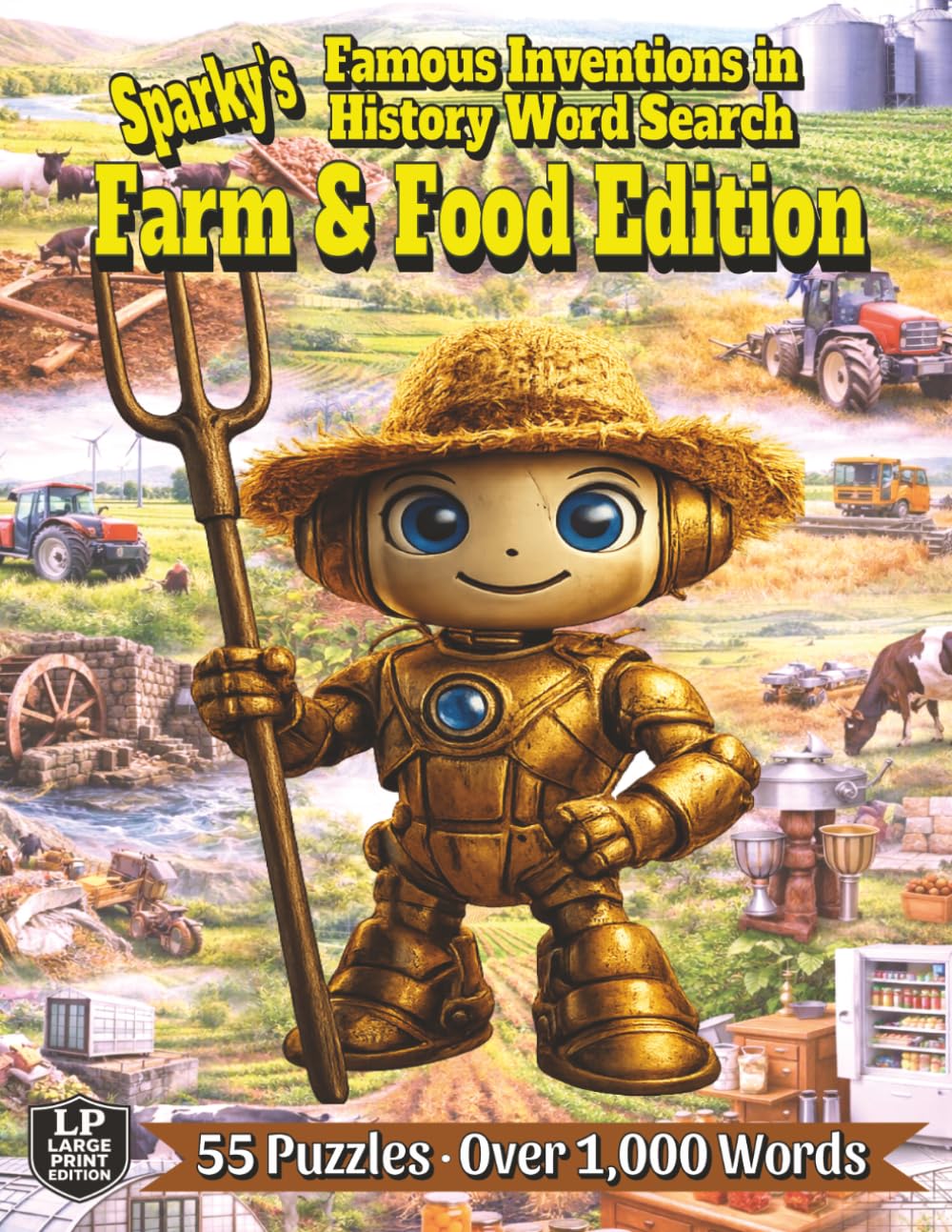 Sparky’s Famous Inventions in History Word Search: Farm & Food Edition: Harvest A Bushel of Word Search Fun in 55 Puzzles and Over 1,000 Words of Field-to-Fork Inventions that follow the story of food