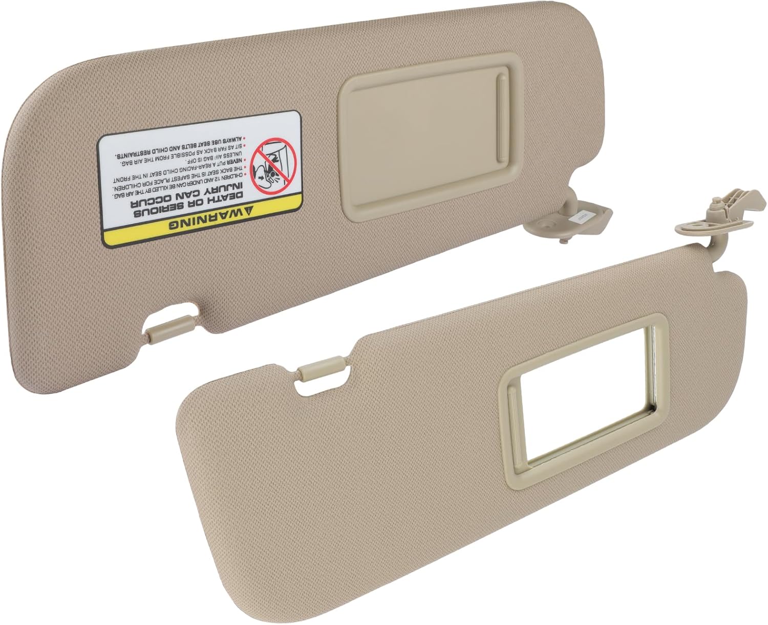 SCITOO Left and Right Sides Sun Visor fit for Hyundai Elantra 2011 2012 2013 2014 (Without Sunroof, Without Mirror, Without Light) Beige 852103X000TX