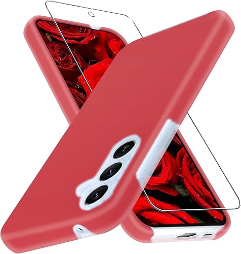 Funda para Samsung Galaxy S23 FE, funda de silicona con 1 protector de pantalla, forro de microfibra antiarañazos, cuerpo completo, a prueba de