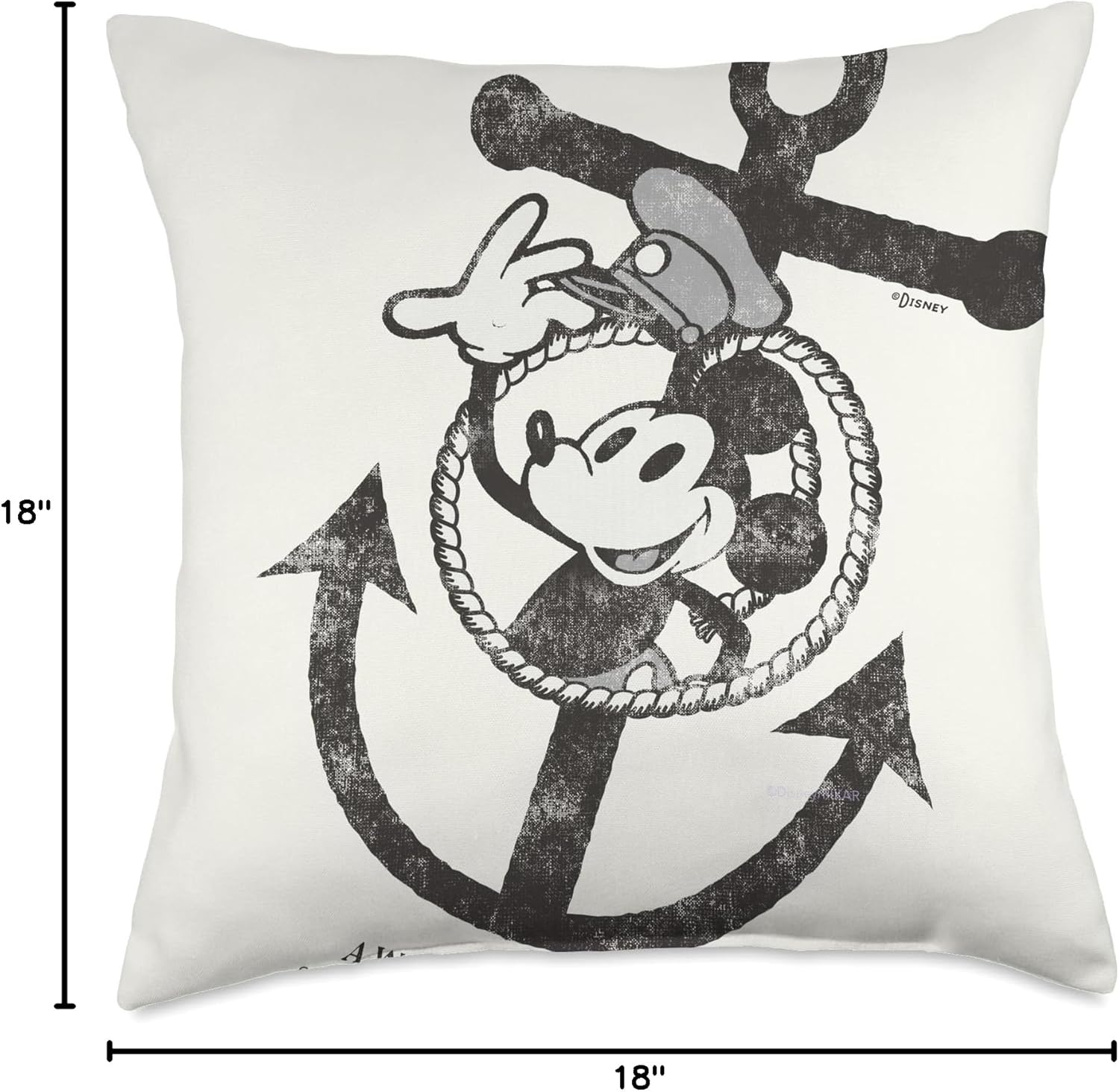 Disney 100 Mickey Mouse Steamboat Willie Captain D100 Throw Pillow