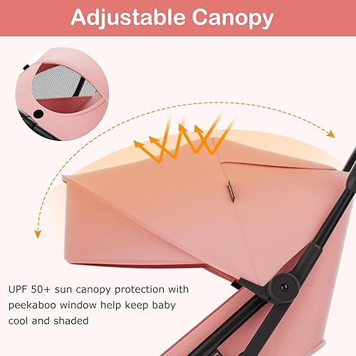 Miniatura 6 de INFANS Cochecito de bebé ligero, cochecito de viaje plegable ultracompacto listo para avión, plegable con una sola mano por gravedad cerca del