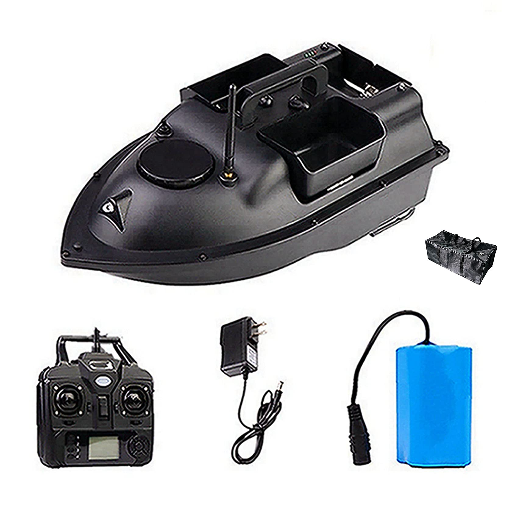 DYJD Smart Fishing Bait Boat Three Controllable Hoppers Remote Control Boat Fish Finder,5200mAh