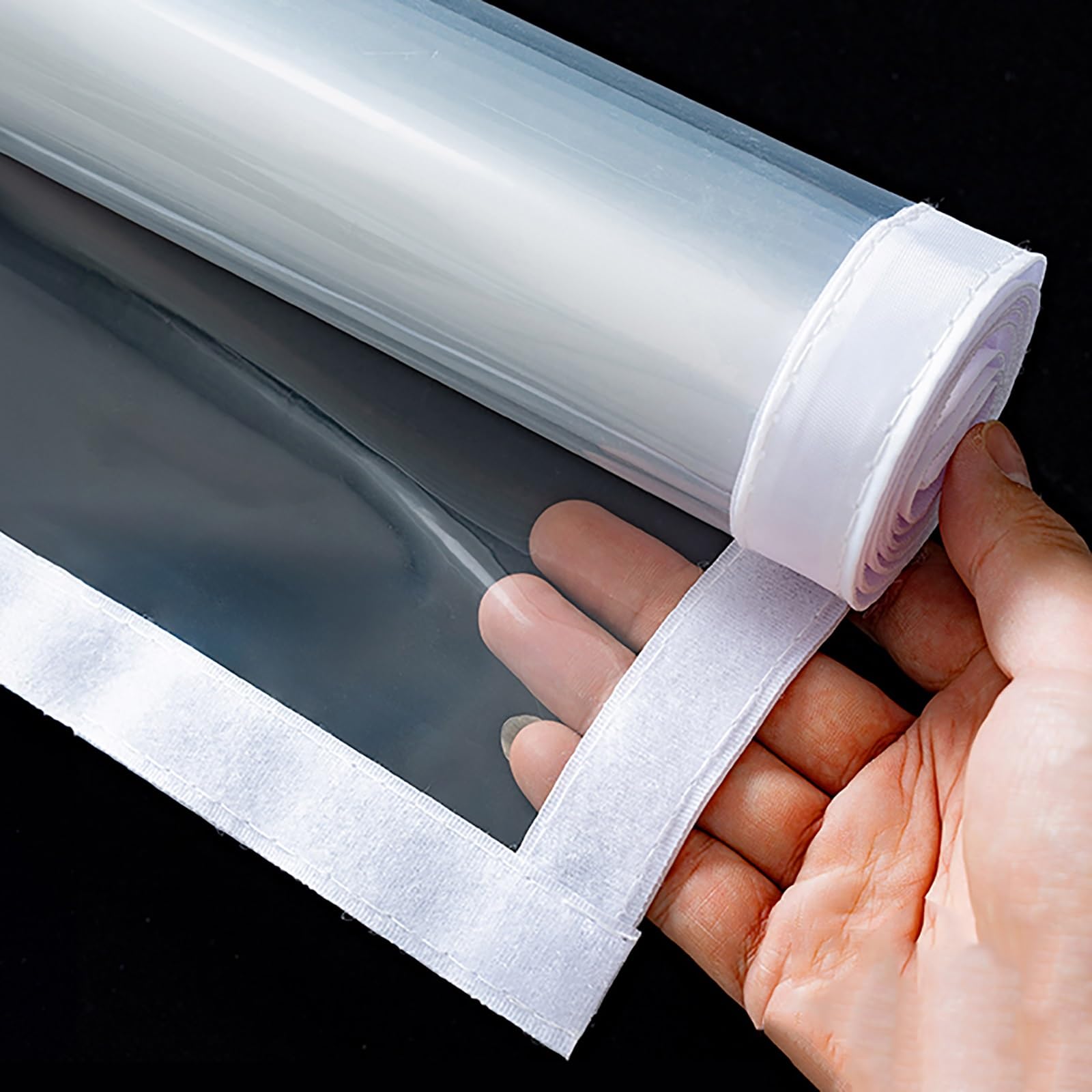 Cmyaoyc One Color Window Insulation Kit, Thermal Insulated Window Cover Curtain, Single Piece Screen Insulation Cover To Keep Warm, Clear Windows With Adhesive Straps(180Cm X 150Cm)