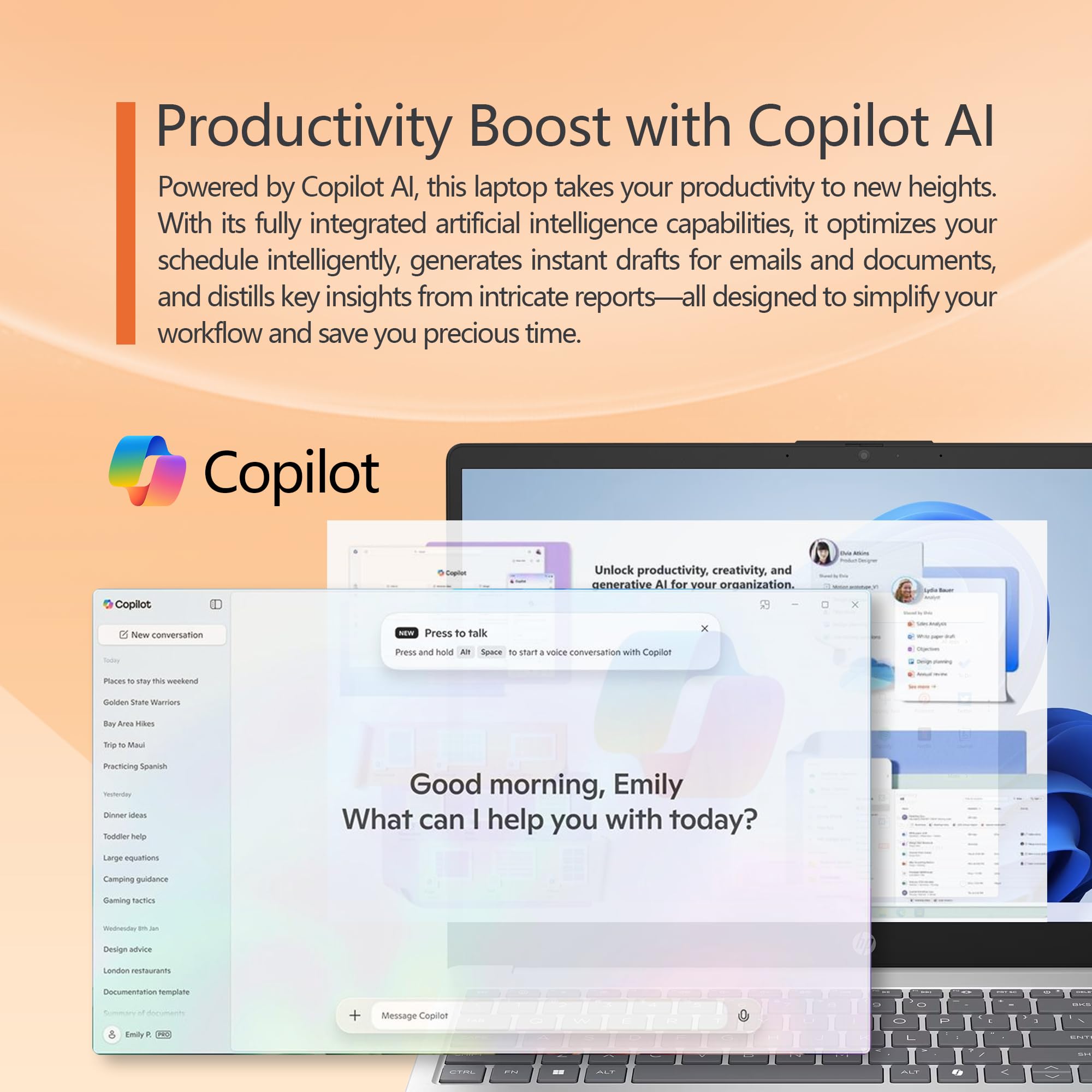 HP 15.6" Laptop – Complete Productivity Solution, Windows 11 With Microsoft Office, Intel 4 Core N100, 8GB RAM, 1.6TB Storage (128GB UFS + 512GB SD Card+1TB OneDrive), Copilot AI, Lightweight – Silver