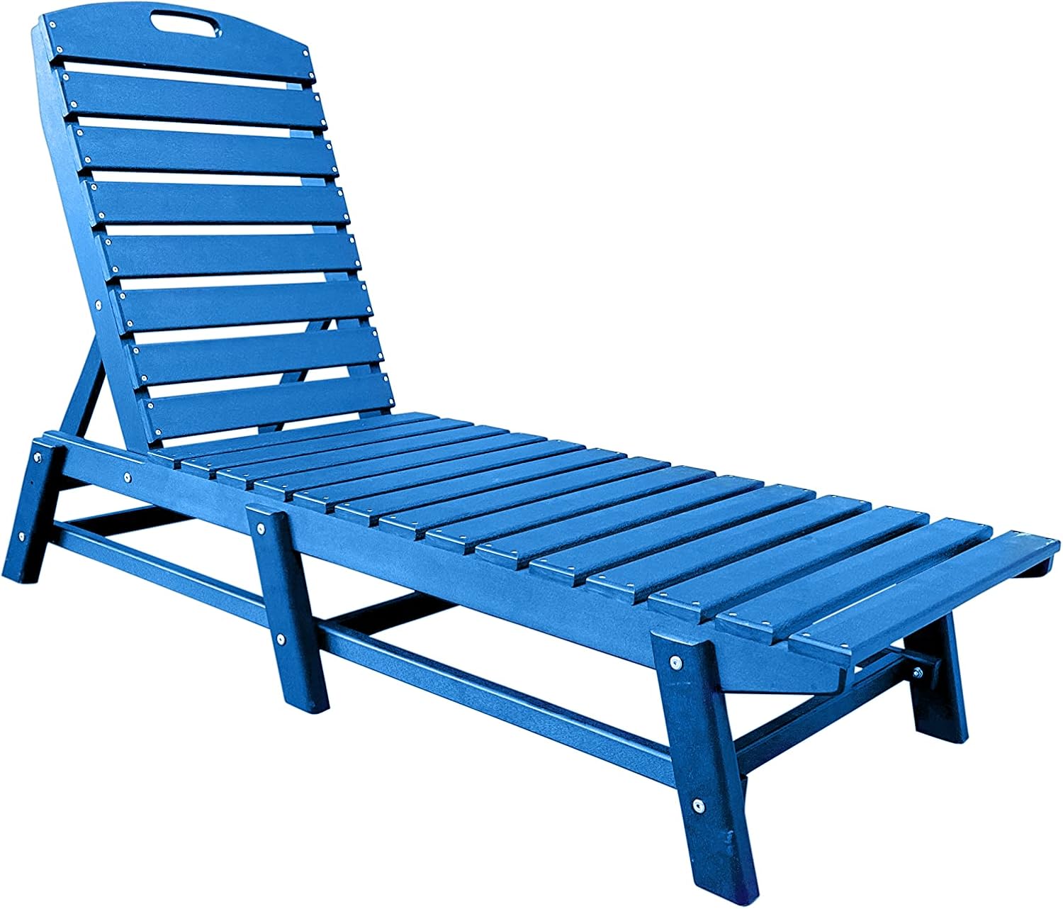 Phat Tommy Outdoor Pool Chaise Lounge, Heavy-Duty Beach Lounger - Folding, HDPE, Recycled Poly Furniture - Reclining Lounge Chair for Patio, Deck, Beach, Cabana, or Poolside, Teal