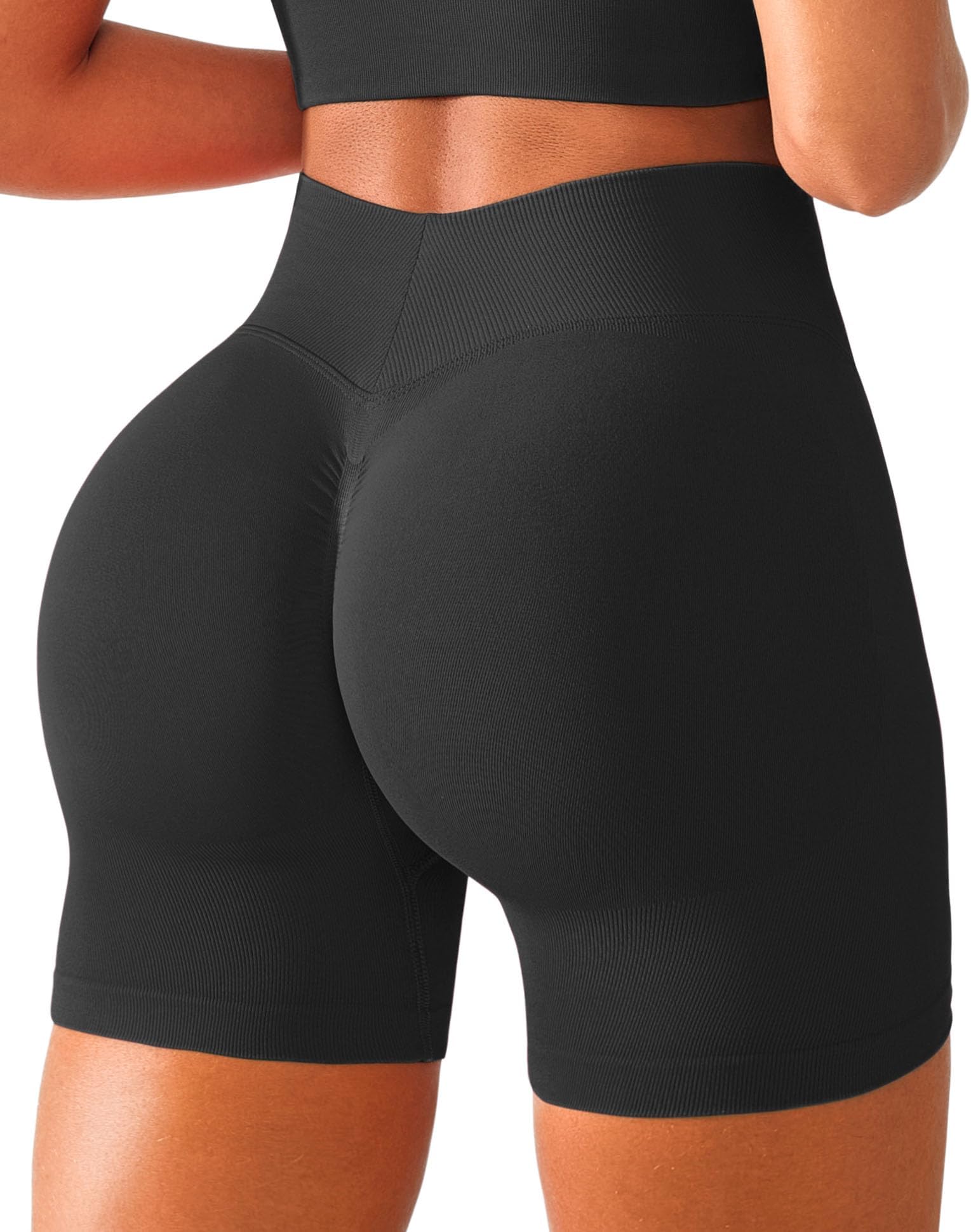 BRXL Scrunch Butt Lifting Shorts for Women V Back Seamless 5" High Waist Workout Gym Compression Spandex Impact Shorts