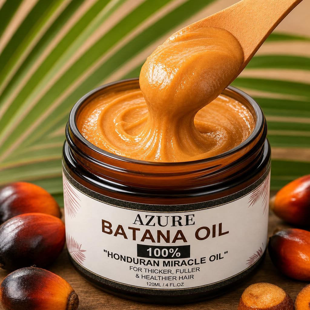 Azure Batana Oil for Hair Growth,100% Raw Organic Batana Hair Mask from Honduras,Effective for Hair Growth, Reduce Hair Shedding, Improve Hair Density & Shine for Women & Men