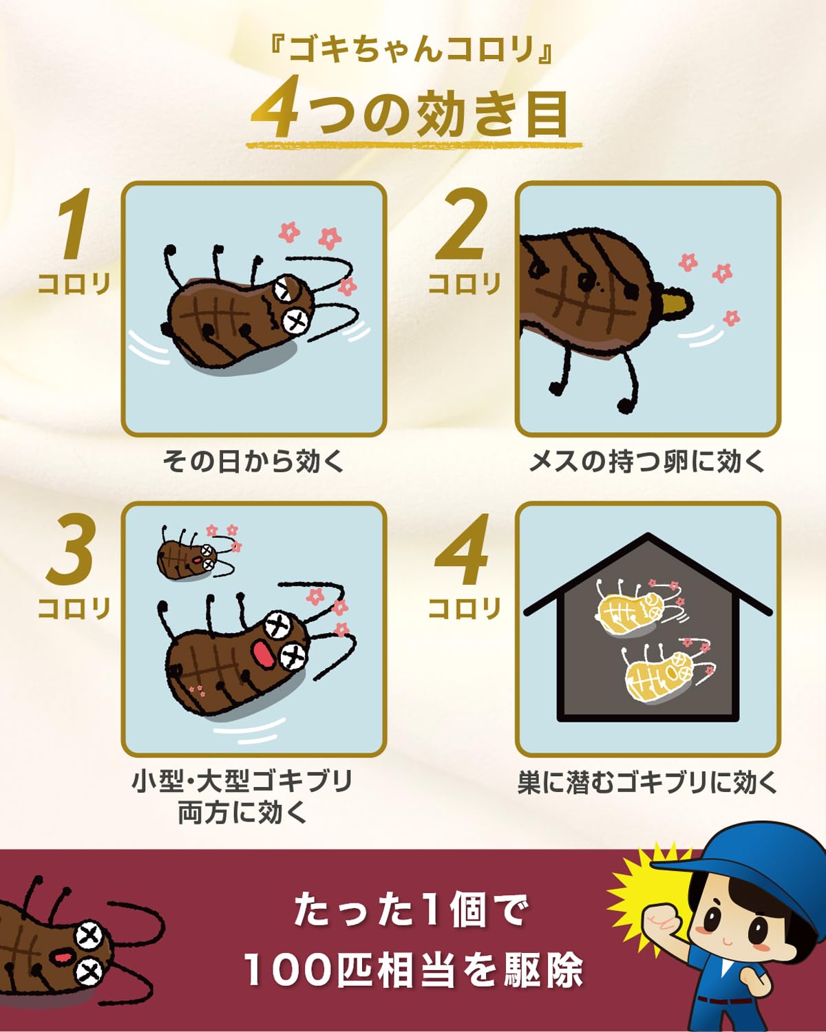 Amazon.co.jp: ゴキちゃんコロリ ゴキブリ駆除剤 ゴキブリ誘引殺虫剤