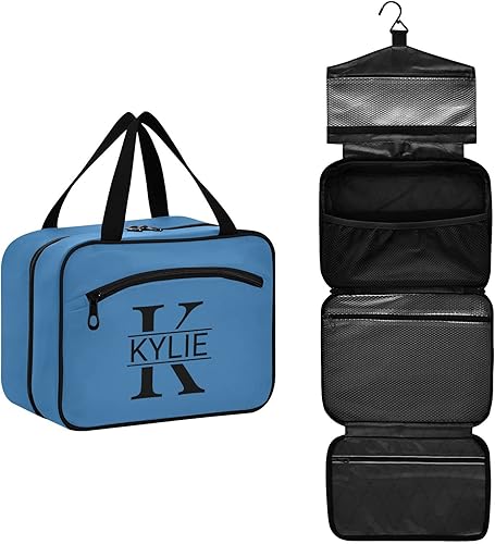 Miniatura 63 de Sinestour Neceser personalizado para mujeres y hombres, organizador de maquillaje de viaje con gancho para colgar, bolsas de cosméticos, bolsa