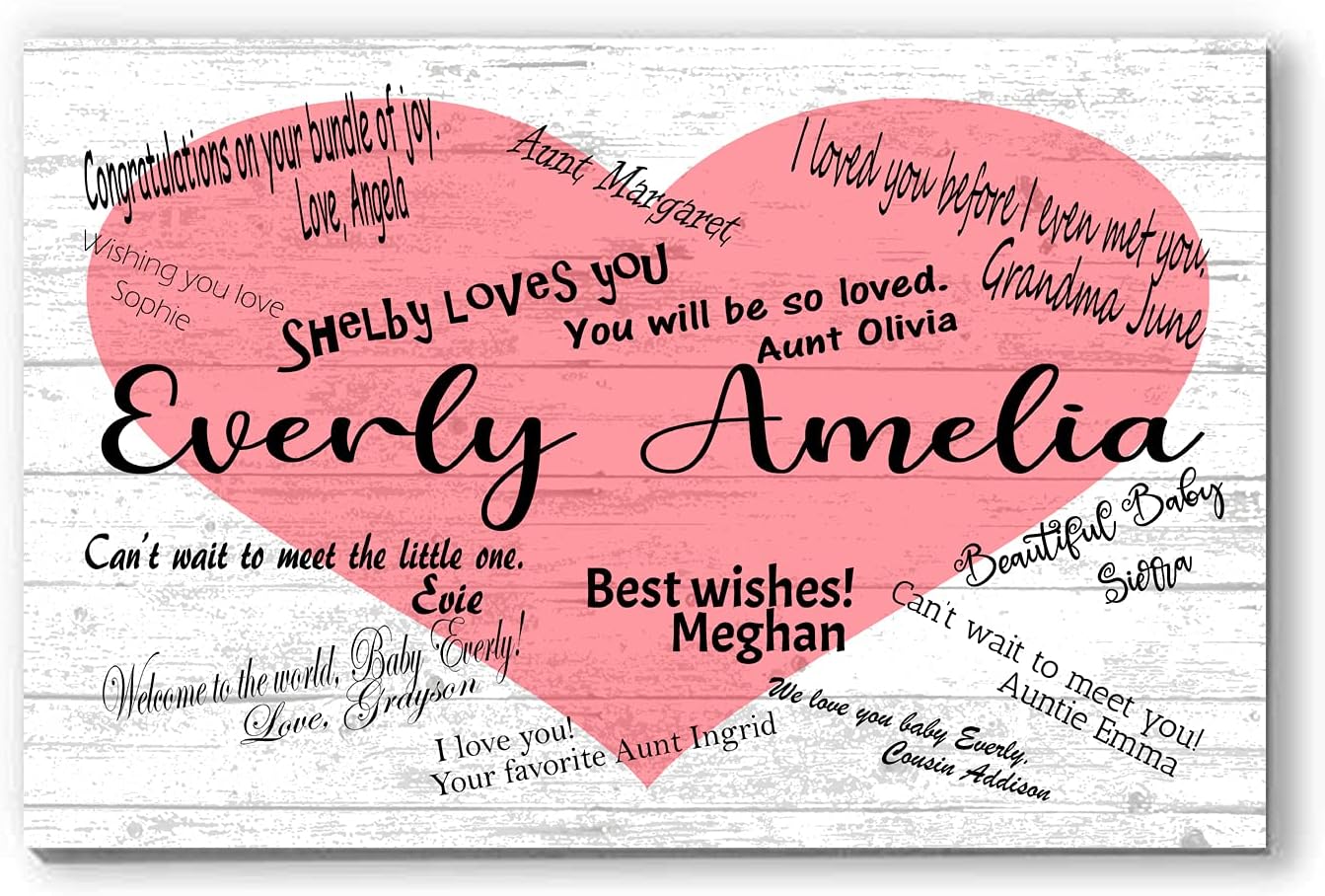 Custom Signable Gift Sign For Wedding, Baby Shower, Anniversary Party, Birthday Party, Teacher Gift Personalized Guest Book - SOLID WOOD