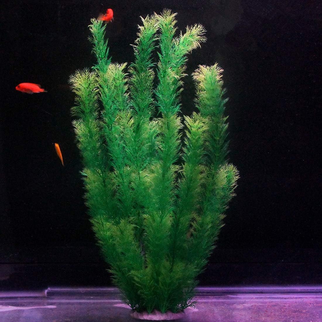PINVNBY Aquarium Plants Plastic Decor Fish Tank Green Decorations Plants Ornament Safe for All Fish,Extra Large 23-inch Tall, 2 Pack - Image 3