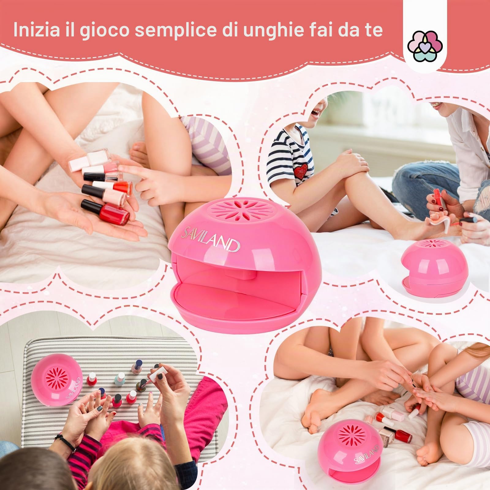 SAVILAND Asciuga Unghie Ad Aria, Essiccatore Sicuro per Unghie per Smalto Normale, Asciugatura Rapida, Mini Asciugatrice per Unghie, per Principianti, Strumento