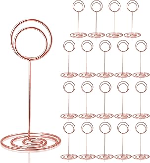 Table Number Holders 20Pcs - 3.35 Inch Place Card Holder Table Number Stands for Wedding Party Graduation Reception Restaurant Home Centerpiece Decorations Office Memo Photo (Rose Gold)