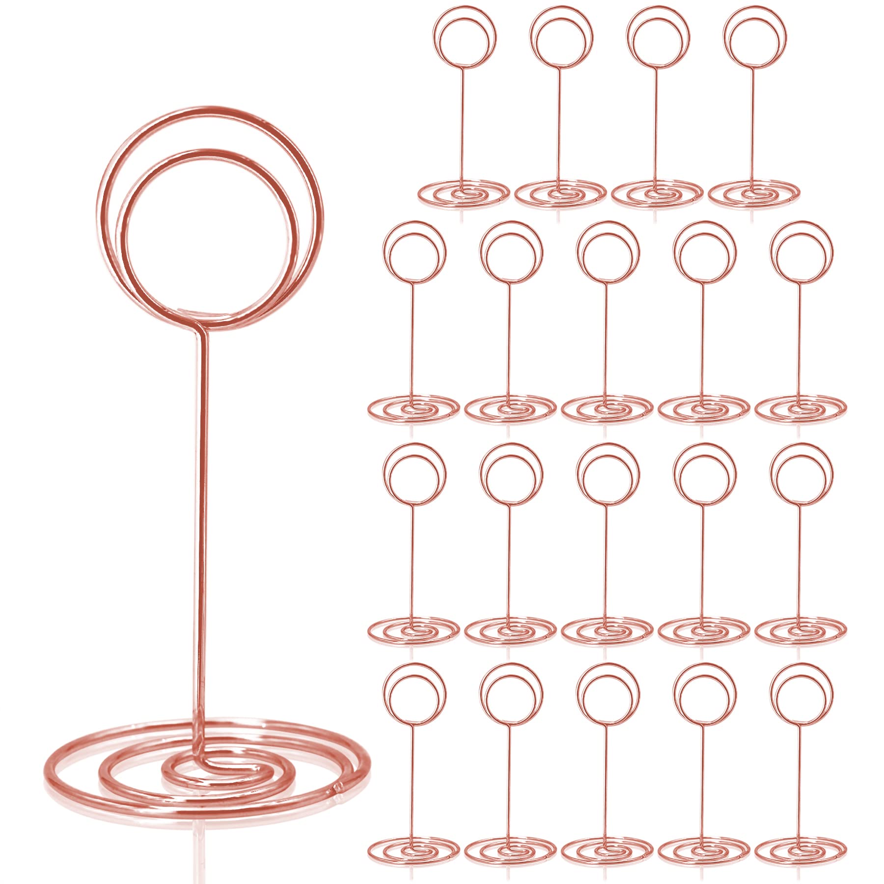 Table Number Holders 20Pcs - 3.35 Inch Place Card Holder Table Number Stands for Wedding Party Graduation Reception Restaurant Home Centerpiece Decorations Office Memo Photo (Rose Gold)