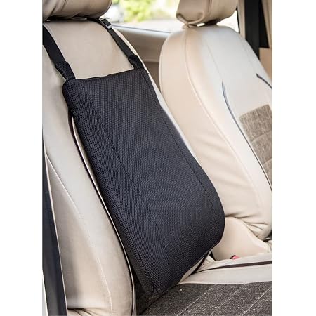 Car Seat Leg Extender Cushion & Knee Support Pillow - Leather, High-Density Sponge, Black/Red