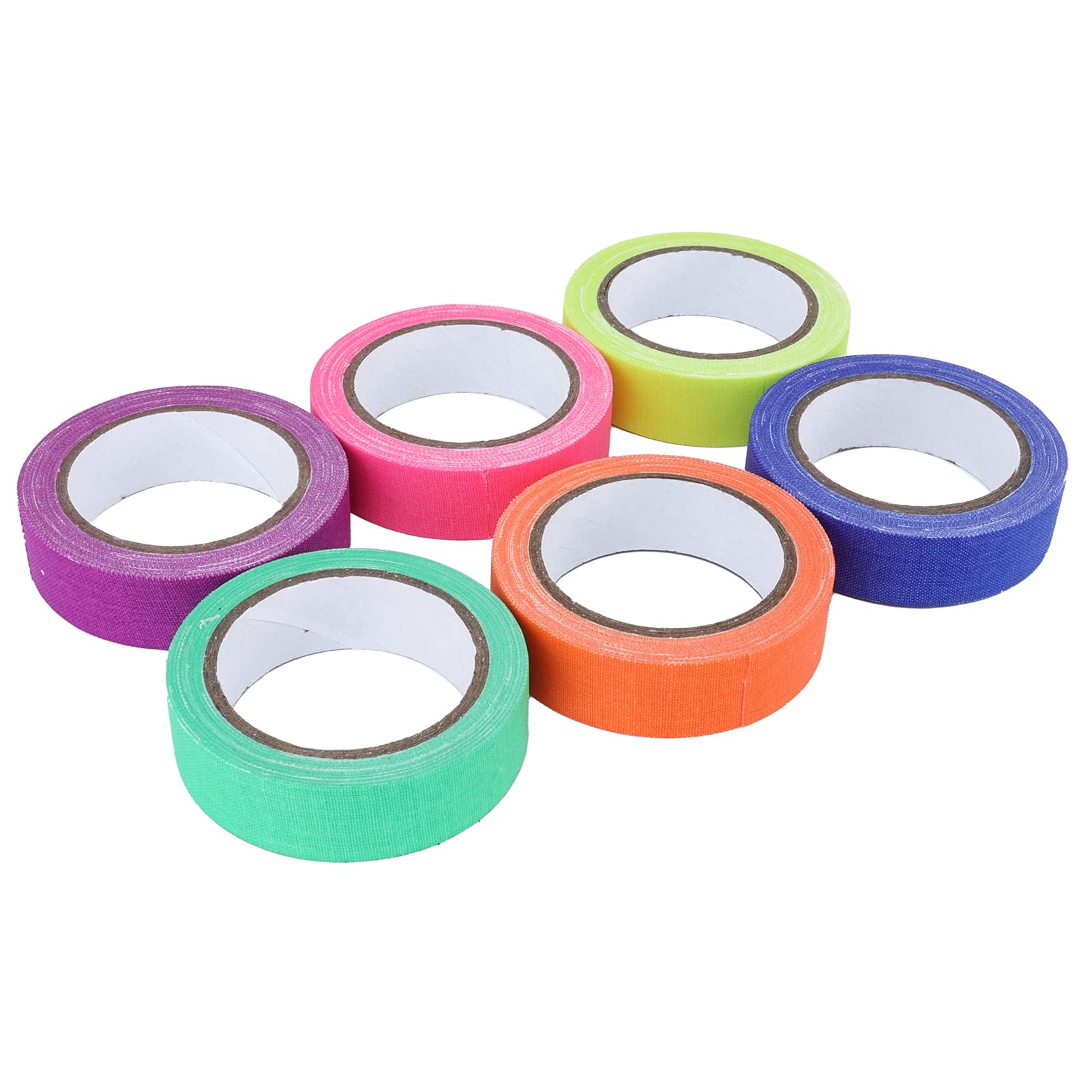 6 Color Fluorescent Cotton Cloth Tape, High Viscosity, 5m Length 15mm Width, Stage Performance Prop, Home Furnishing, Stage Show