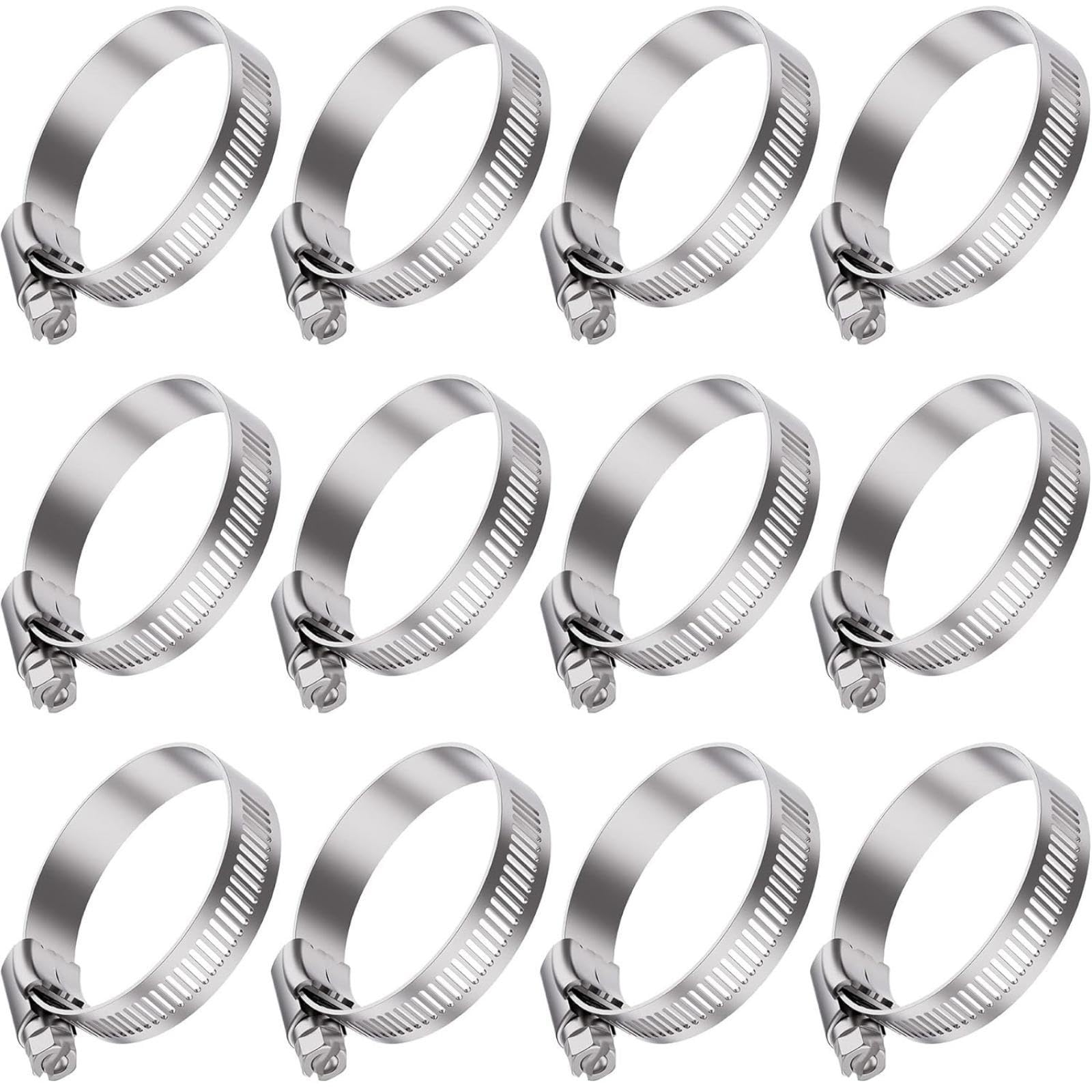 Abrazaderas de manguera de acero inoxidable 304, 12 unidades, para línea de combustible, 6-152 mm (12 unidades, 130-152 mm)