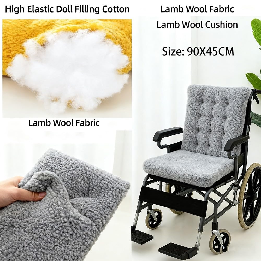 Anti-Dekubitus Rollstuhlkissen Mit Rückenstütze, Orthopädische Lordosenstütze Schmerzlinderung Bei Ischias Und Steißbein Für Rollstuhl Bürostuhl 45X90CM