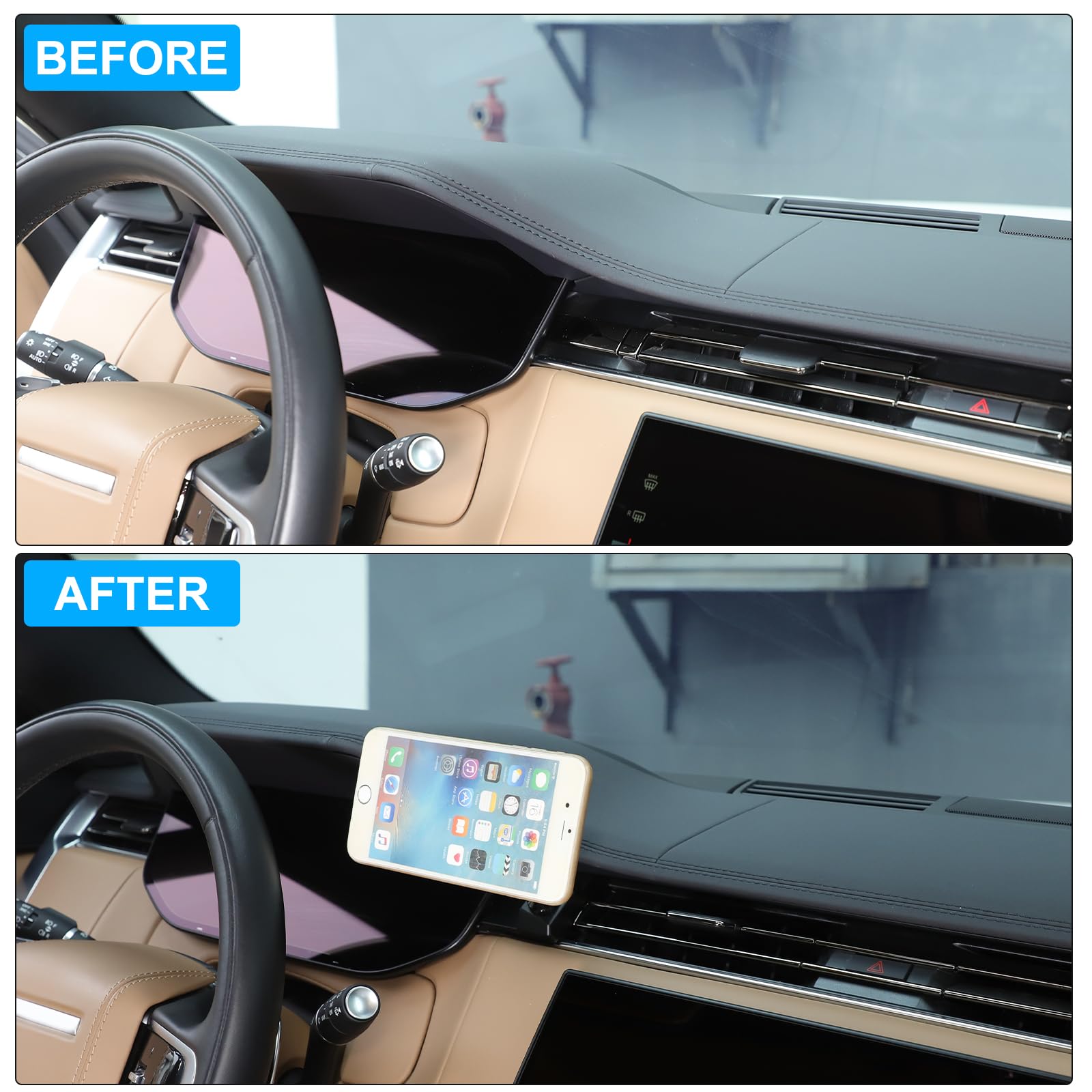 Handyhalterung für Range Rover (L460) & Sport (L461) ab 2023 – Navigationshalter mit Erdnusskopf & Magnet – Metall-Halterung fürs Armaturenbrett – Universelle Auto Handyhalter