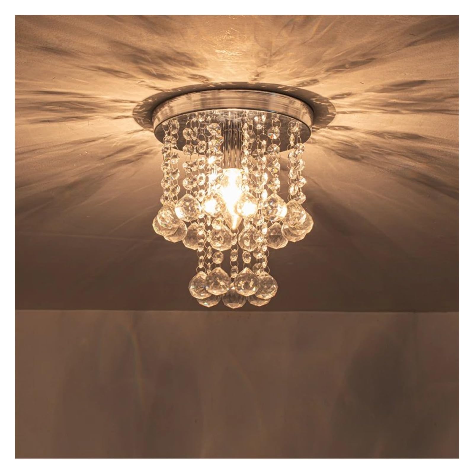 Lustre LED en cristal doré chic pour salon majestueux et chambre