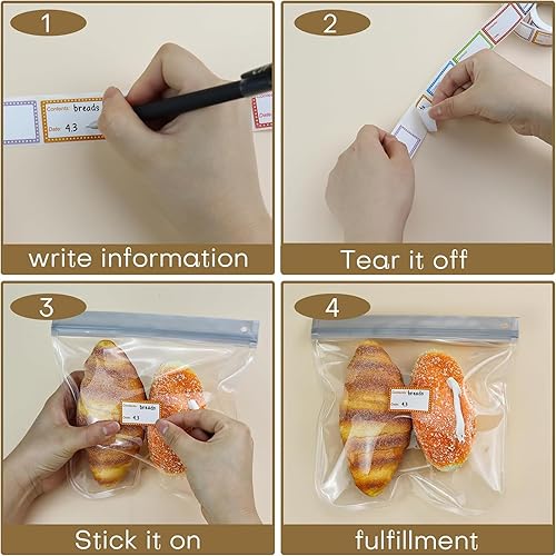 Miniatura 6 de 500 etiquetas adhesivas para alimentos, etiquetas para congelador, etiquetas extraíbles para almacenamiento de alimentos, cinta para congelar,