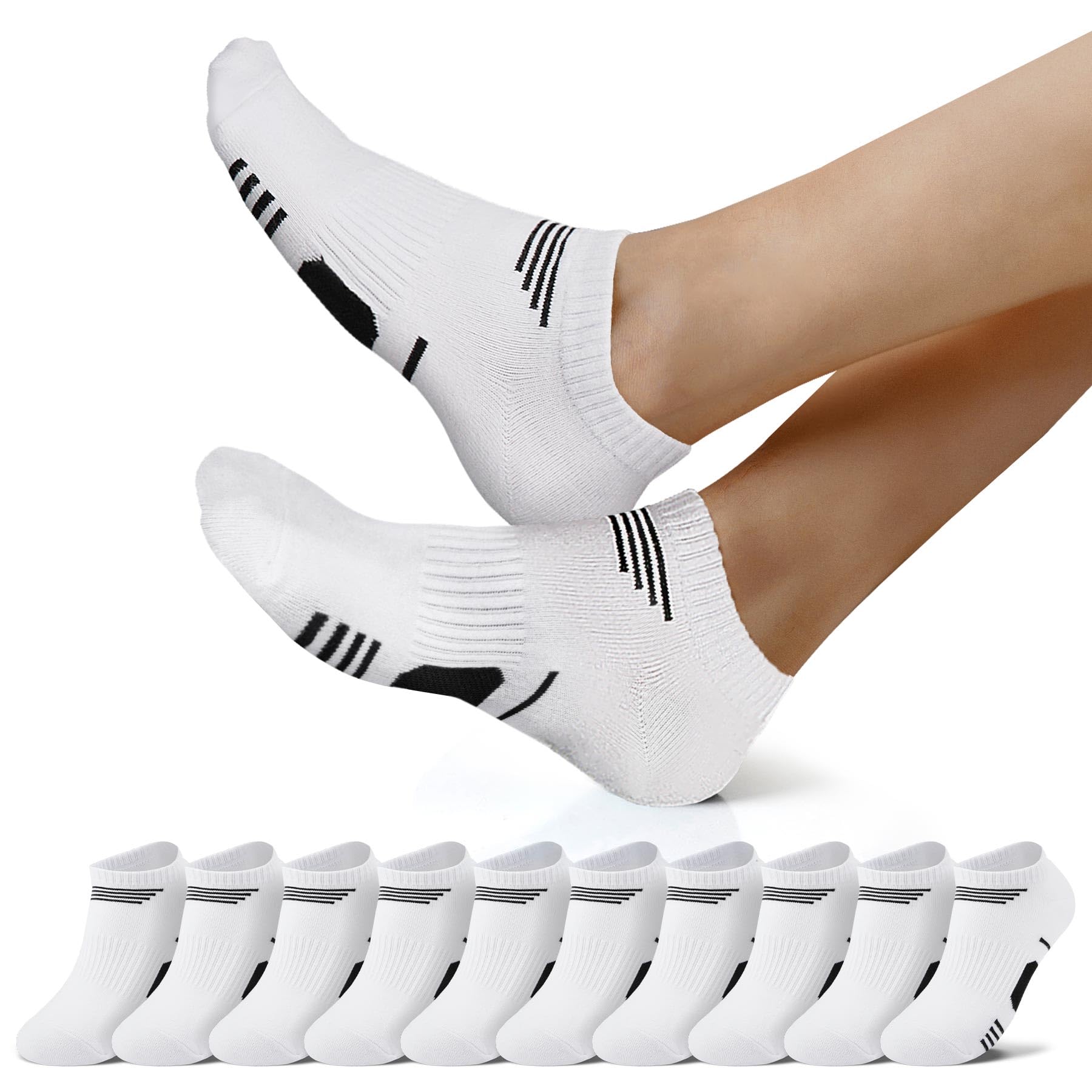 NUOZA 10 Paar Sneaker Socken Herren Damen Kurze Baumwolle Sportsocken Halbsocken Herrensocken Laufsocken Atmungsaktive Größe 35-50