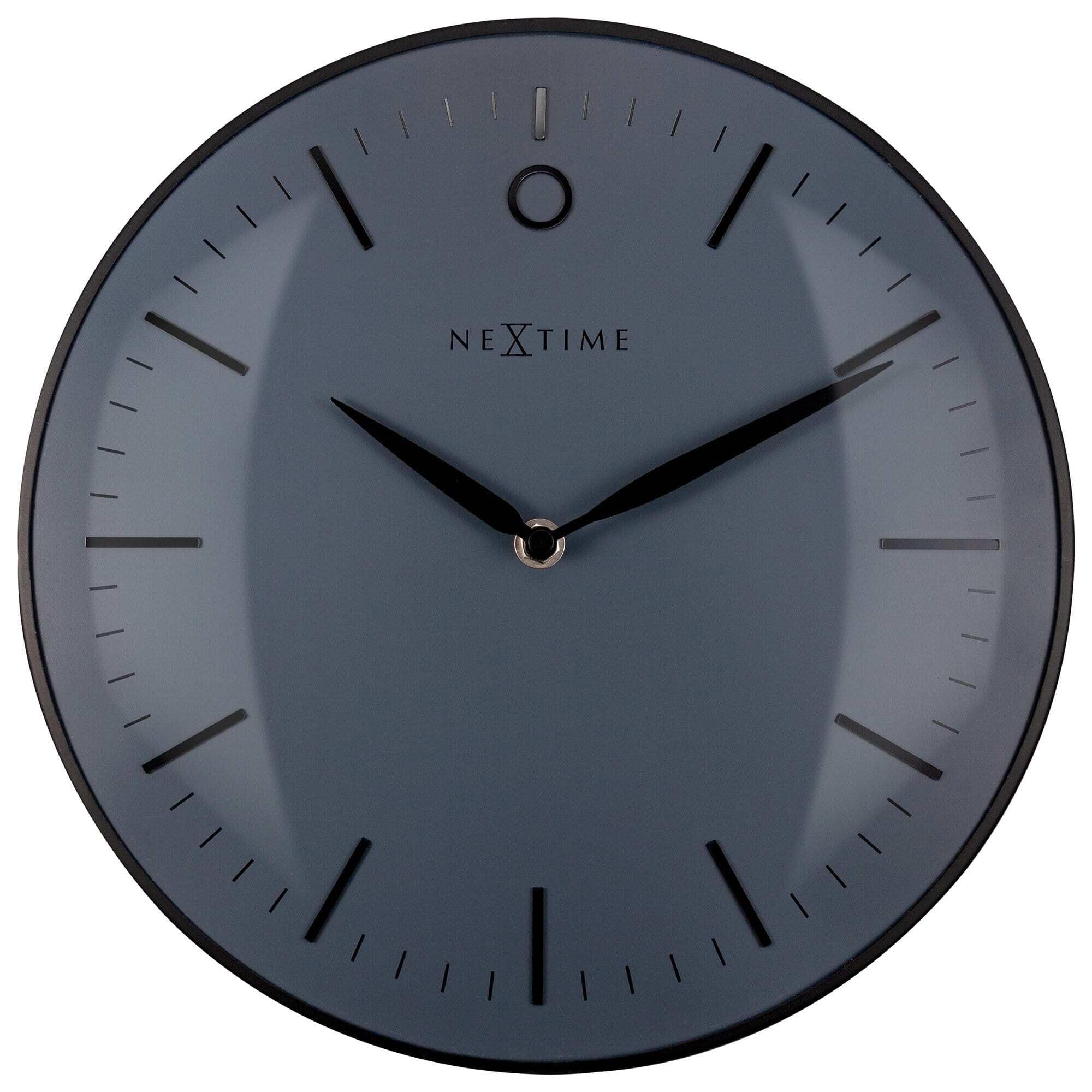 Nextime Black - Wall Clock – Ø 30Cm - Metal & Glass - 'Small Glamour'