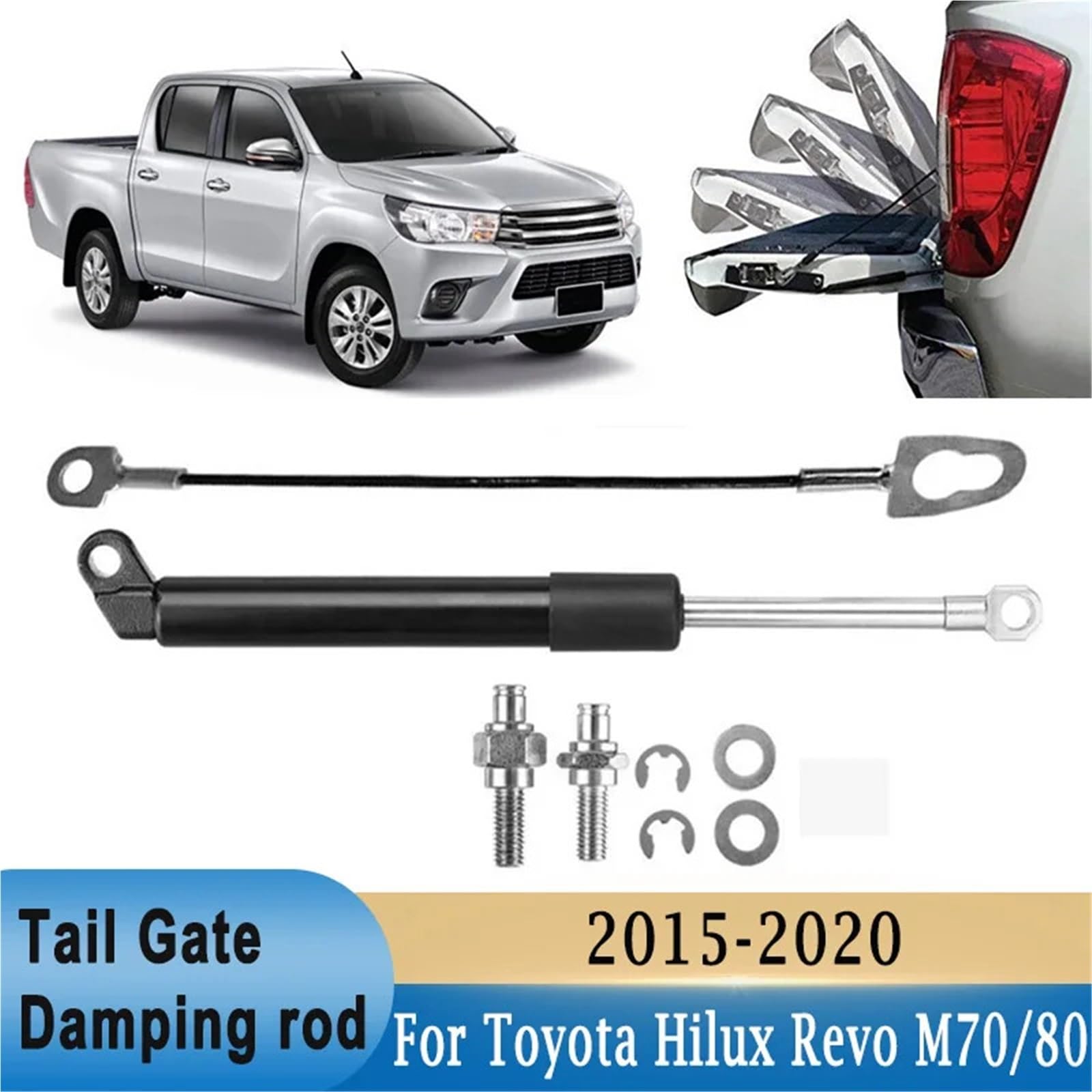 Gas Struts Springs Rozpórka gazowa tylnej klapy pasuje do Toyota Hilux amortyzatora pasuje do Revo wspornik tylnej klapy M70 M80 2015-2020