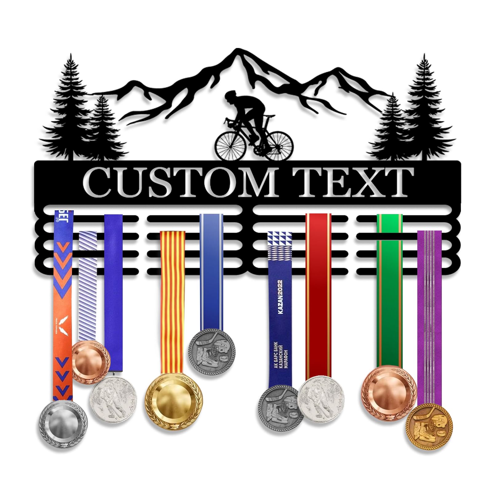 Personalized Medal Hanger Display - Custom Name Medal Holder Rack Wall Mount Decor, Trophy Shelf Tiered Award Rack Award Ribbon Hanger, Women Sports Medal Holder Rack for Dancing, Cheer, Ballet