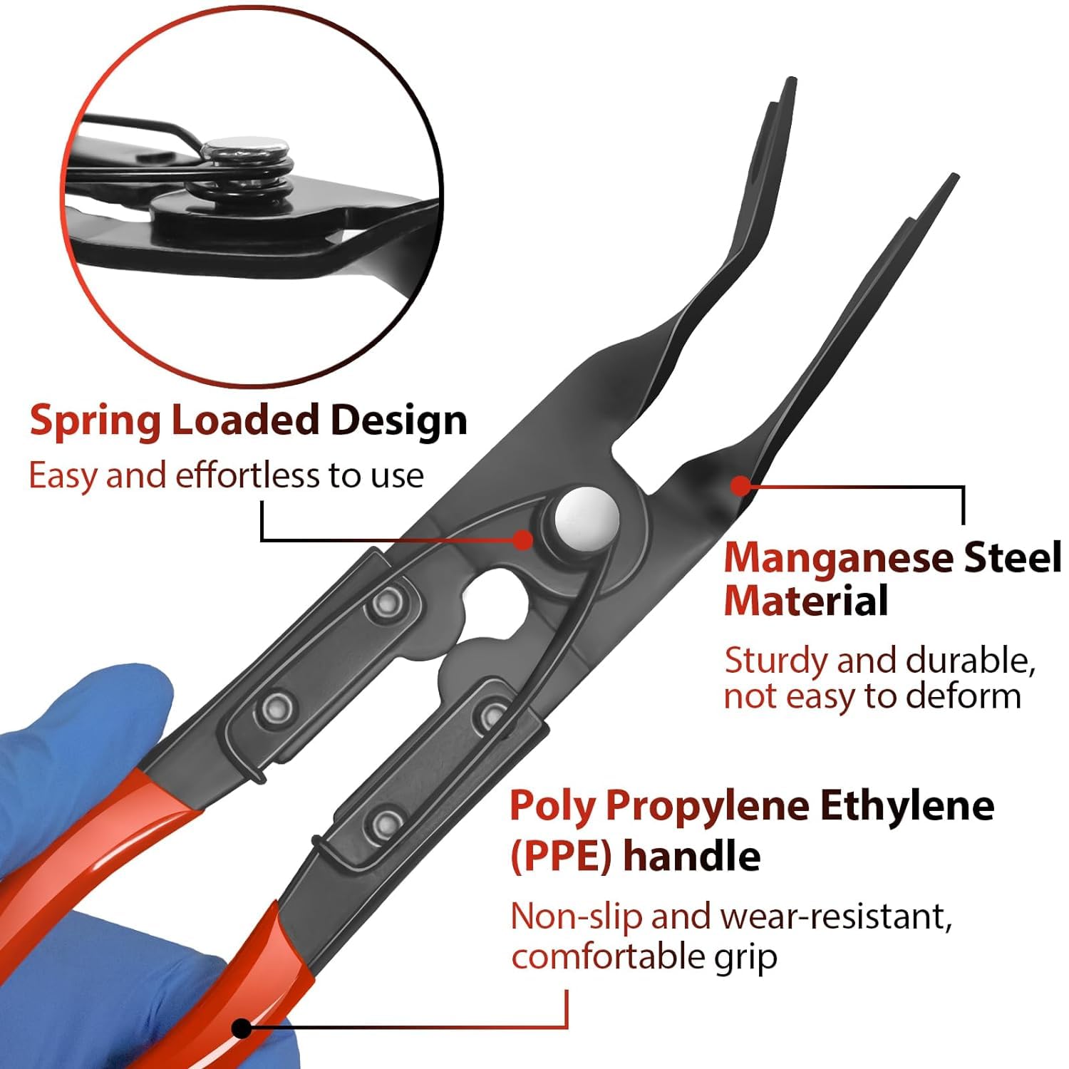 XQX 7 Pcs Auto Clip Pliers Set and Fastener Remover,Car Trim Rivet Removal Pry Tool Repair Kit with Storage Bag for Automotive Door Panel,Upholstery,Dashboard,Plastic Fasteners - Image 4