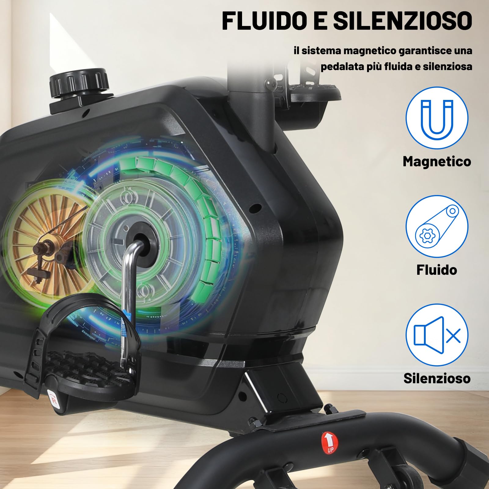 ISE Cyclette da Seduta Magnetica con Schienale, Cyclette Orizzontale da Casa con 8 Livelli di Resistenza Schermo LCD Supporto per Smartphone